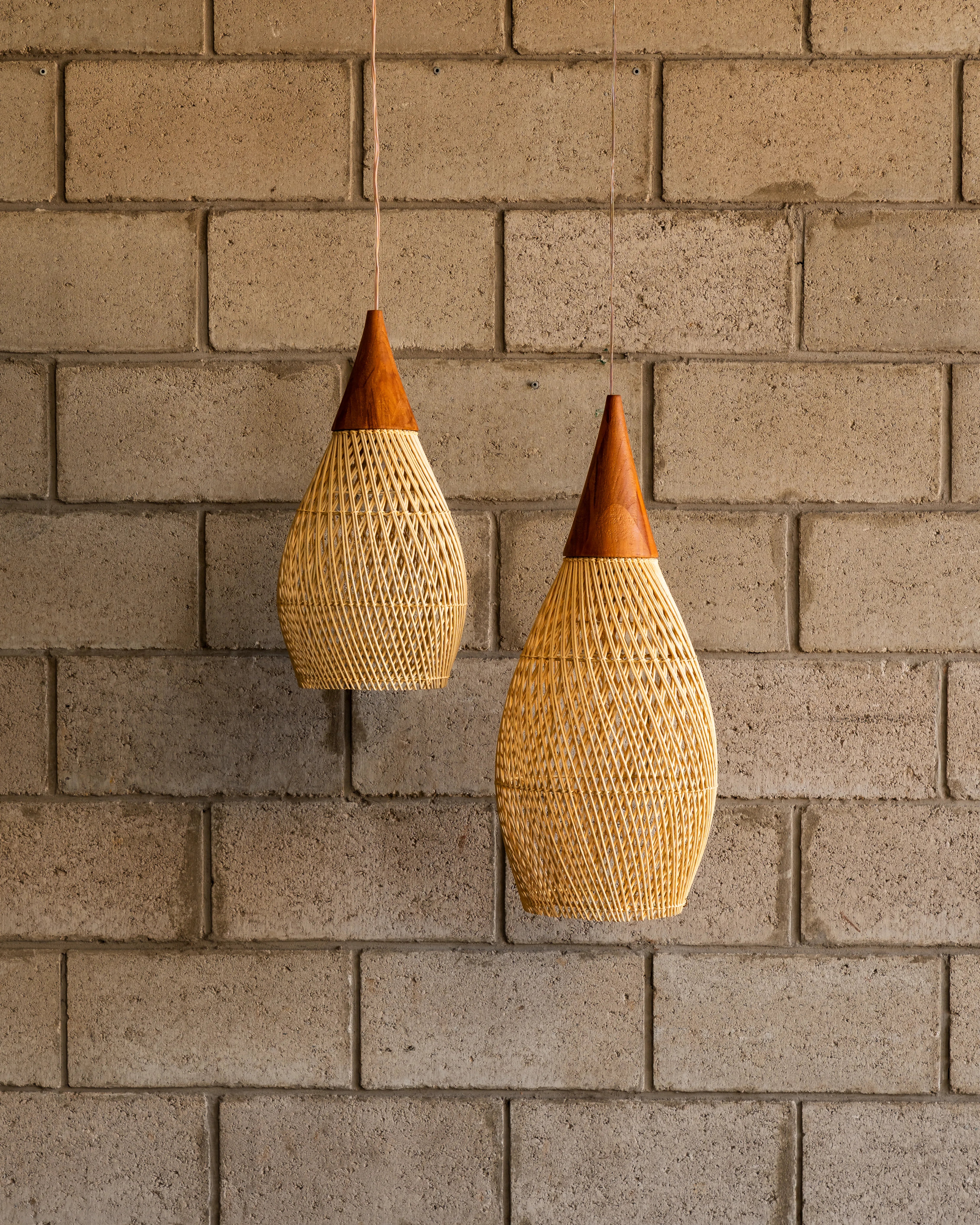 Lámpara Bulan en Ratán y Madera Teca - Large