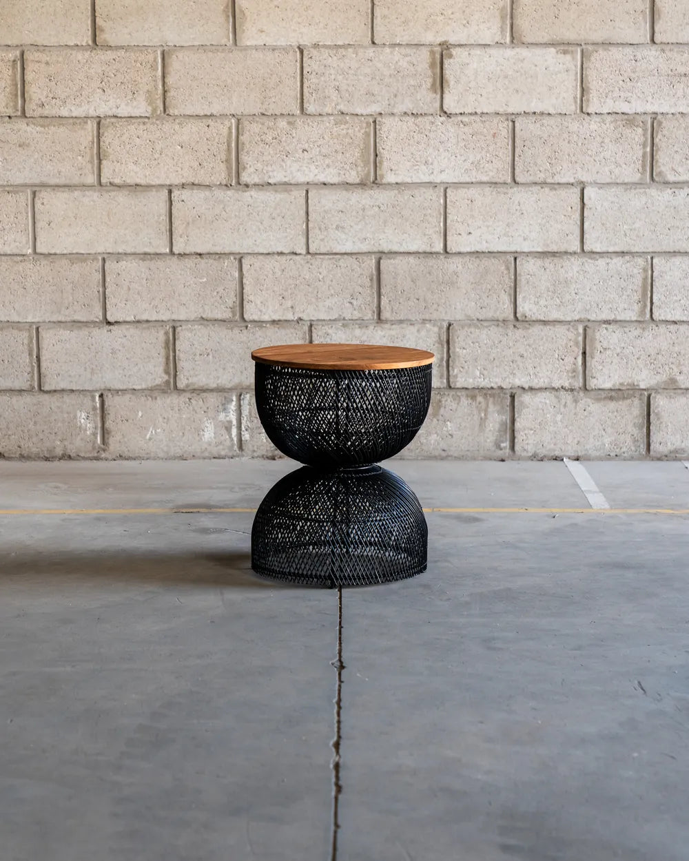 Mesa Ratona Rona en Madera Teca y Hierro