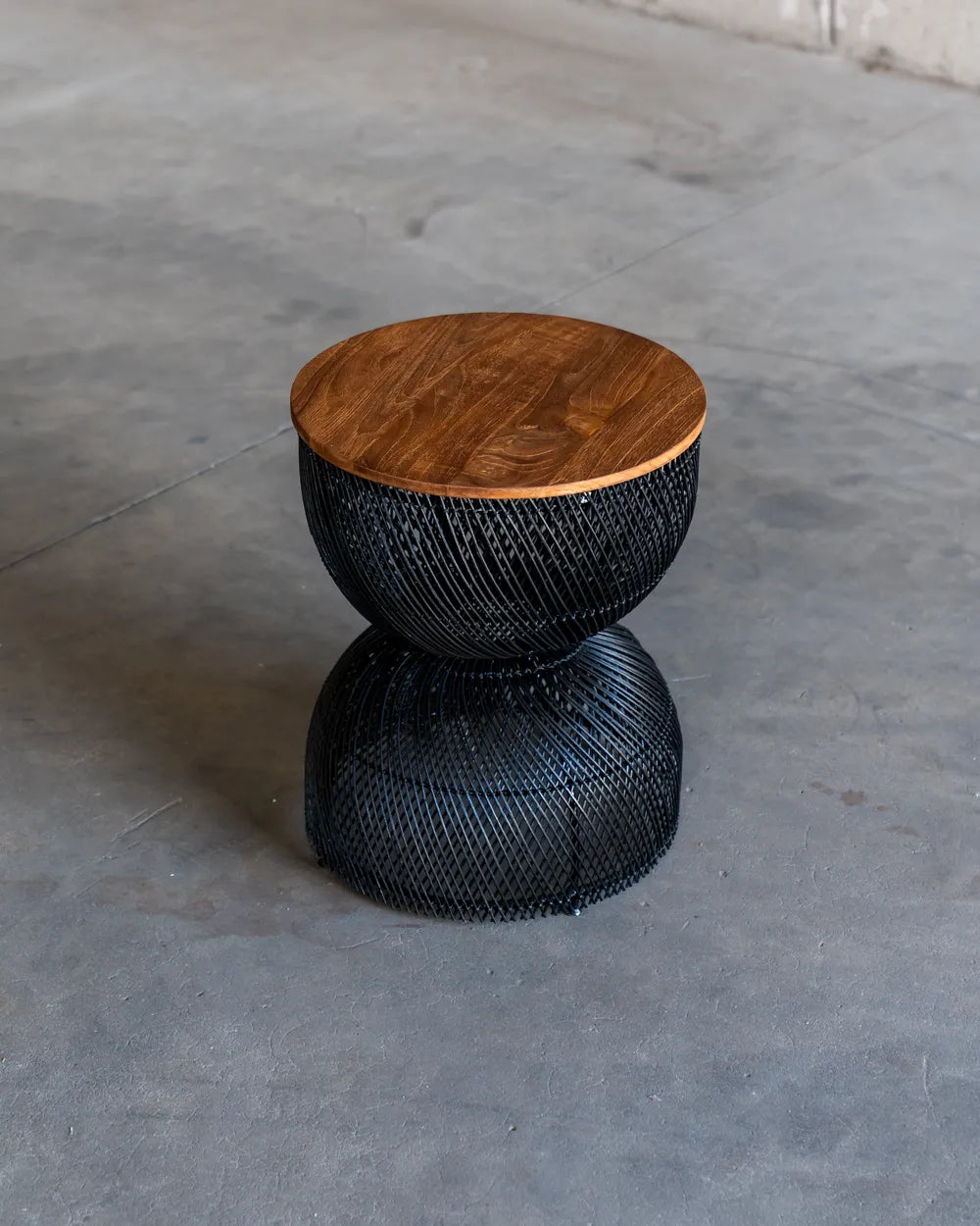 Mesa Ratona Rona en Madera Teca y Hierro