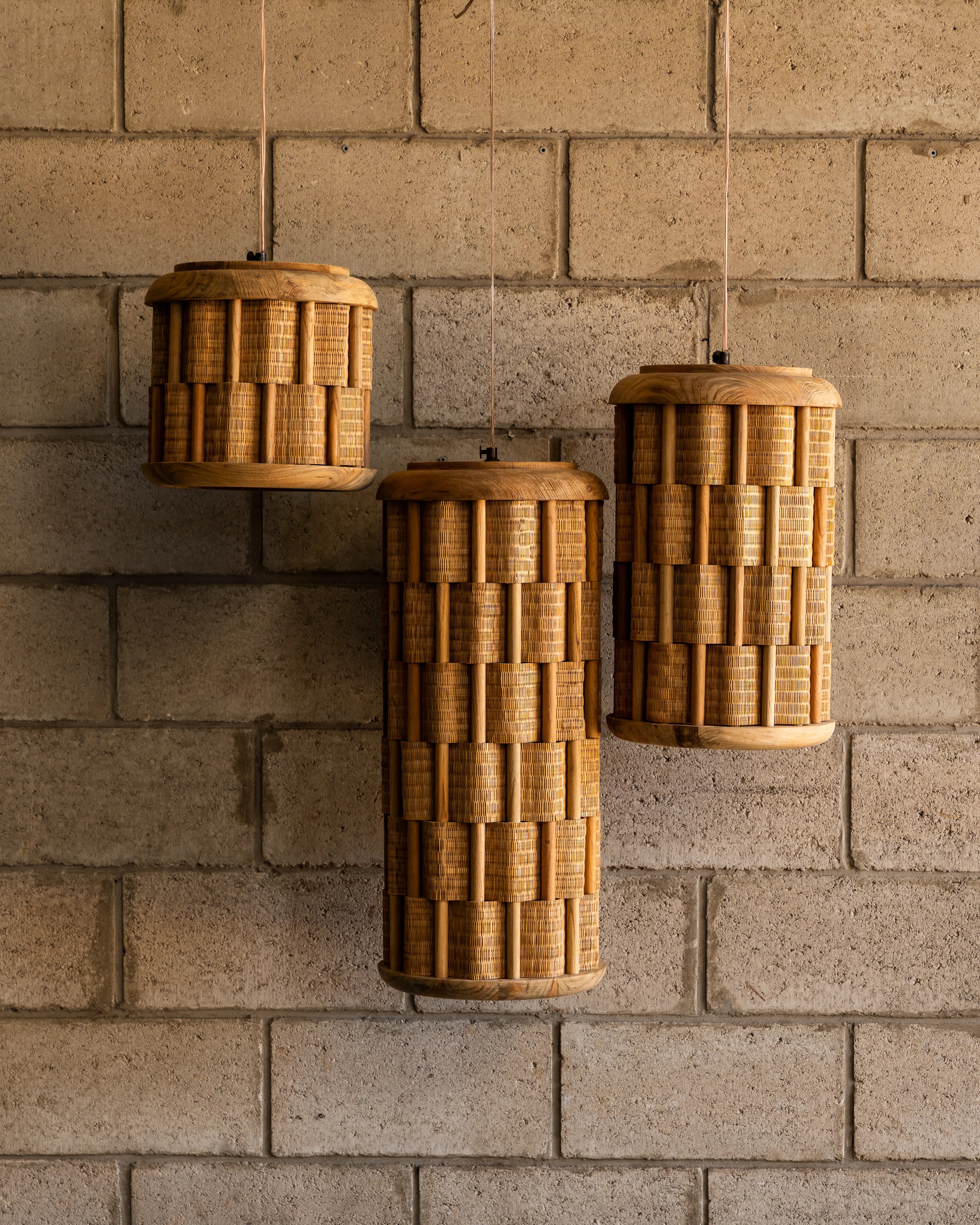 Lámpara Tali en Madera Teca y Bamboo - Large